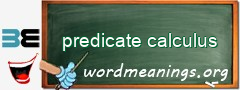 WordMeaning blackboard for predicate calculus